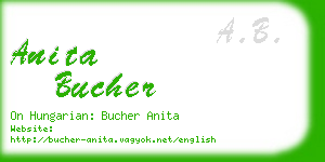 anita bucher business card